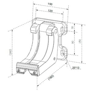 Alu Wandhalterung für Vollkassetten Markisen Weiß (entspricht RAL 9010)