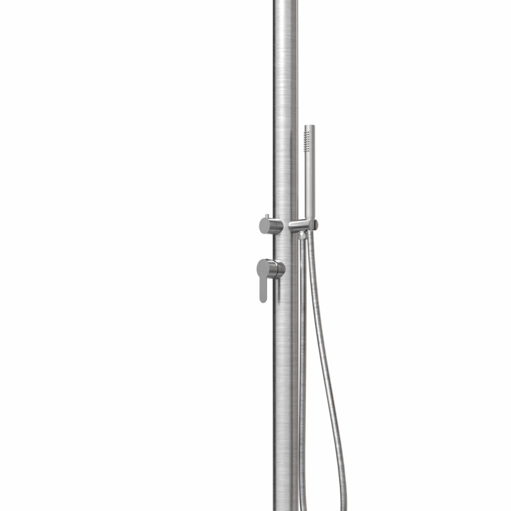 Designer Gartendusche aus V4A / 316 Edelstahl Modell "LANIKAI"