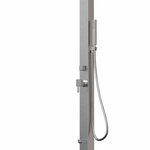 Designer Gartendusche aus V4A / 316 Edelstahl Modell "MELE"