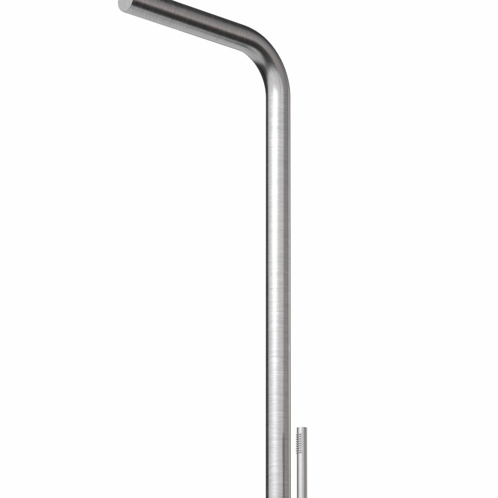 Designer Gartendusche aus V4A / 316 Edelstahl Modell "NALU"