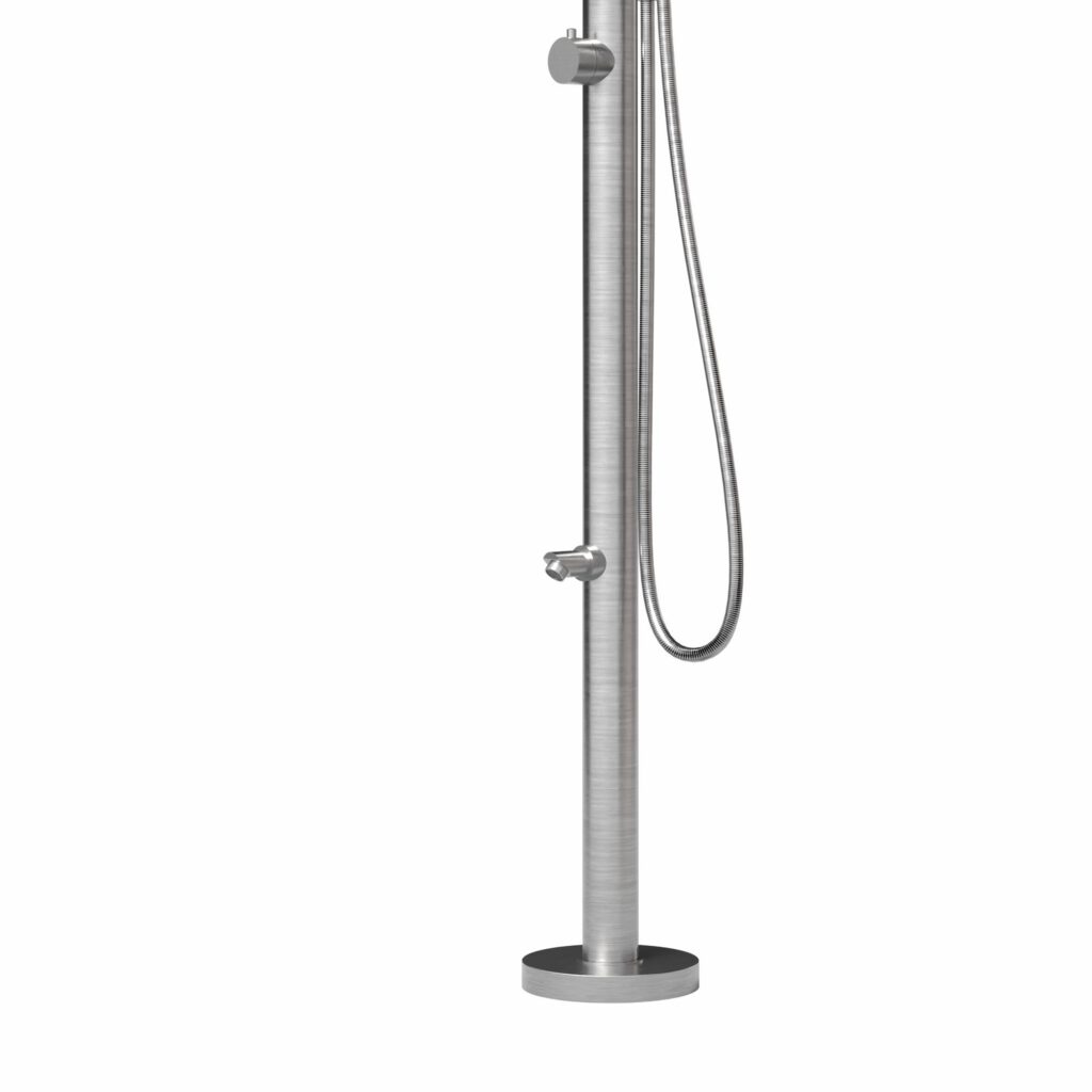 Designer Gartendusche aus V4A / 316 Edelstahl Modell "NALU"