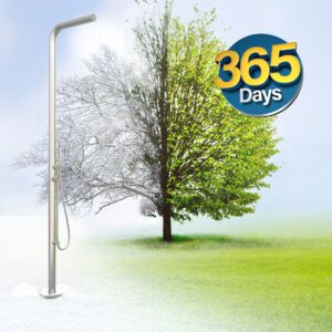 Designer Gartendusche aus V4A / 316 Edelstahl Modell "NALU"