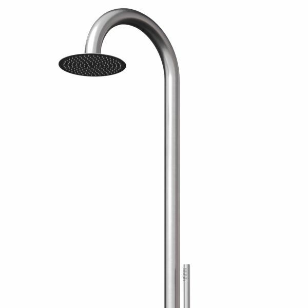 Designer Gartendusche aus V4A / 316 Edelstahl Modell "NOE"