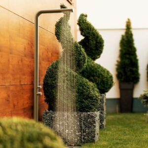 Designer Gartendusche aus V4A / 316 Edelstahl Modell "WAIKIKI"