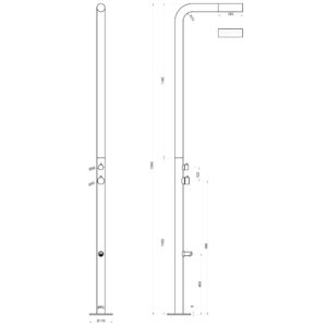 Designer Gartendusche aus V4A / 316 Edelstahl Modell "WAIKIKI"