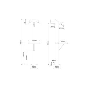 Wasserzapfsäule V4A / 316 Edelstahl Modell "LEILANI"
