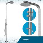 Designer Gartendusche aus V4A / 316 Edelstahl Modell "HAWAII"