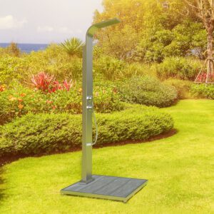 Designer Gartendusche aus V4A / 316 Edelstahl Modell "HONOLULU"