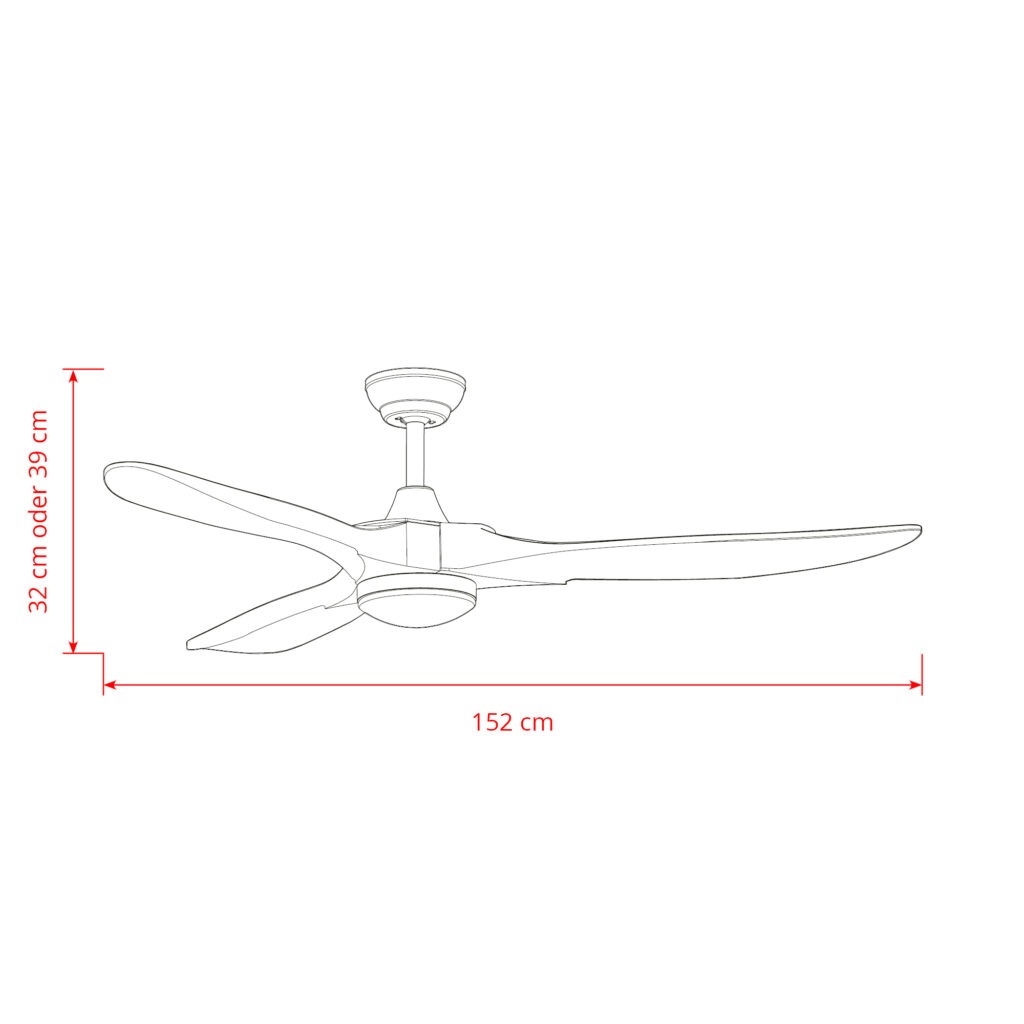 Deckenventilator mit Beleuchtung Modell Fanora