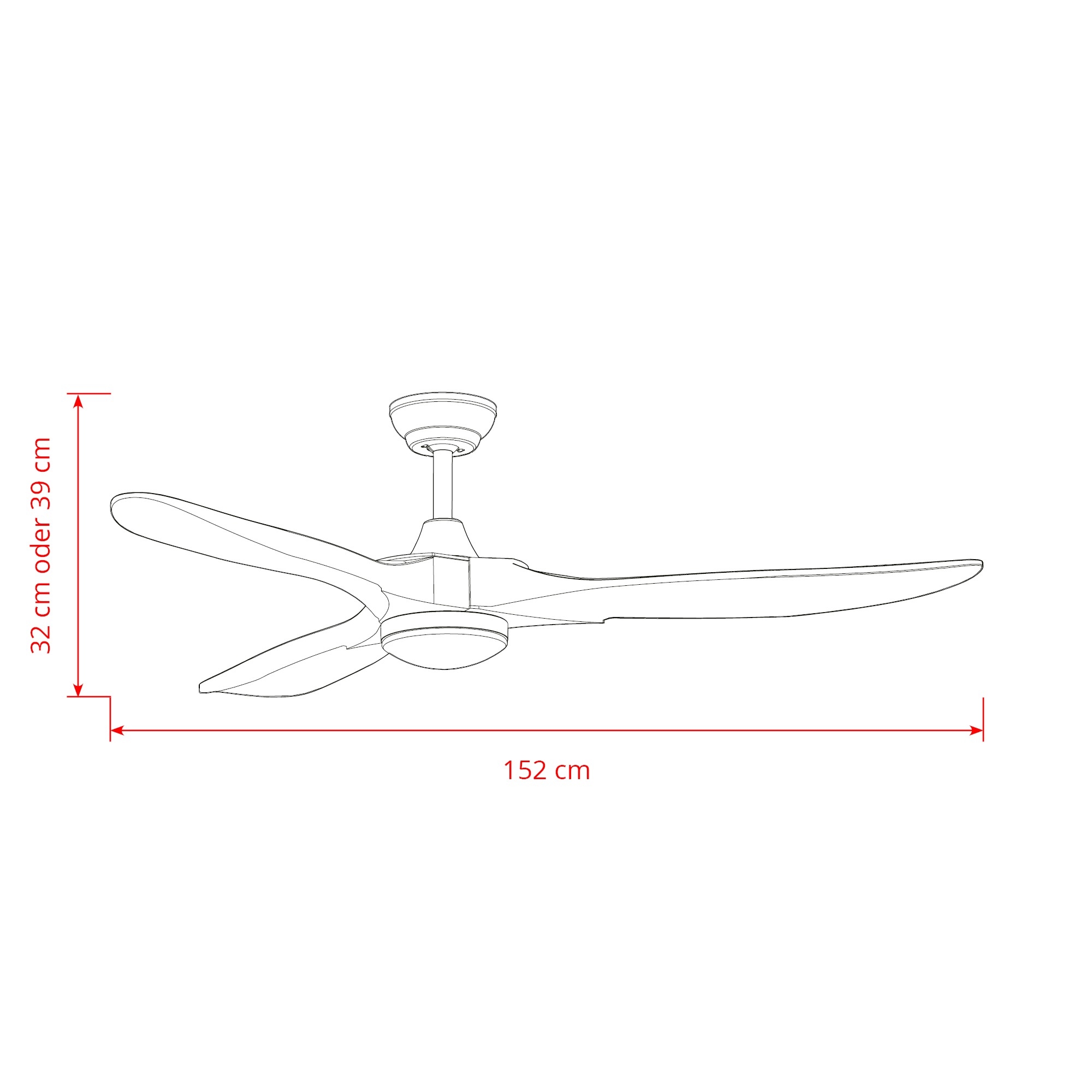 Deckenventilator mit Beleuchtung Modell Fanora
