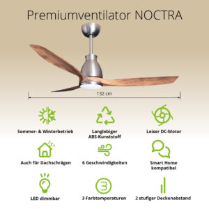 Deckenventilator mit Beleuchtung Modell Noctra