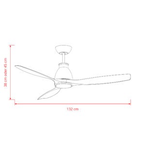 Deckenventilator mit Beleuchtung Modell Noctra