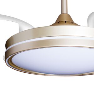 Deckenventilator mit Beleuchtung – goldfarbene Basis, modernes Design & LED-Licht – Bild 18