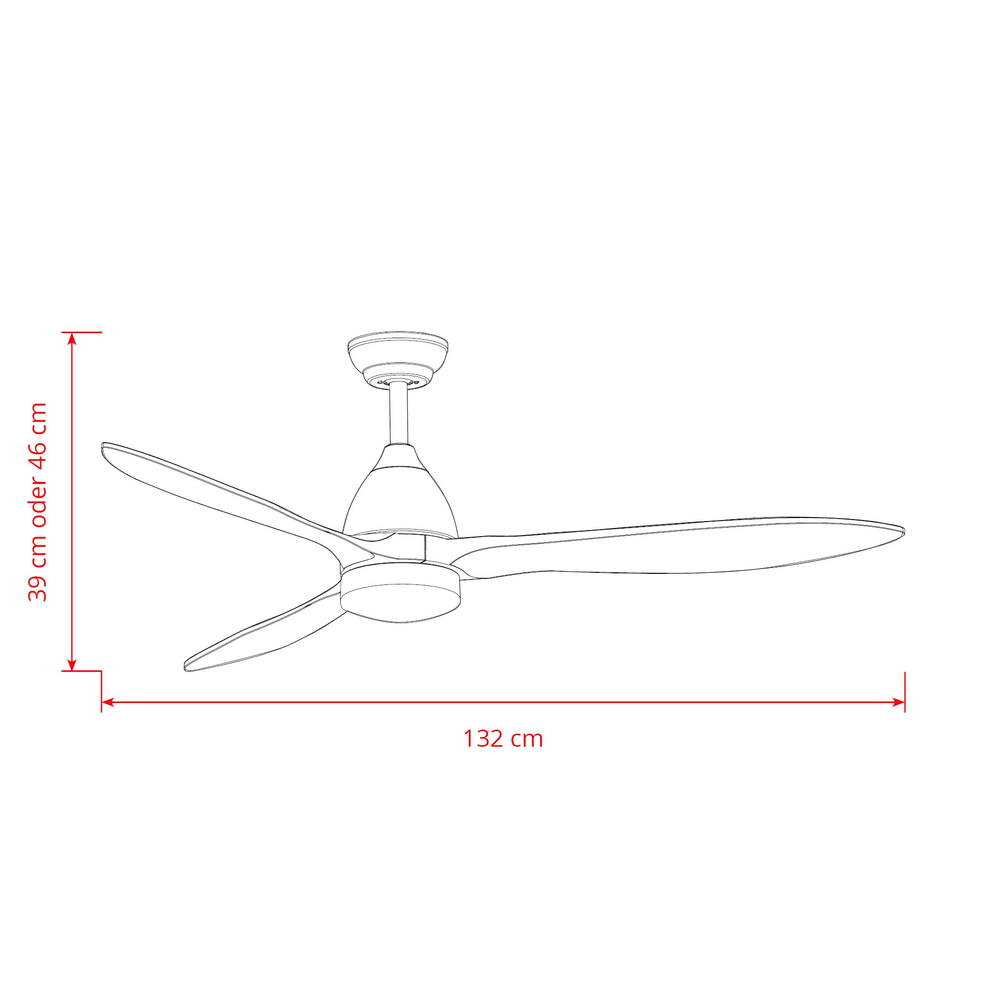 Deckenventilator mit Beleuchtung Modell Airora
