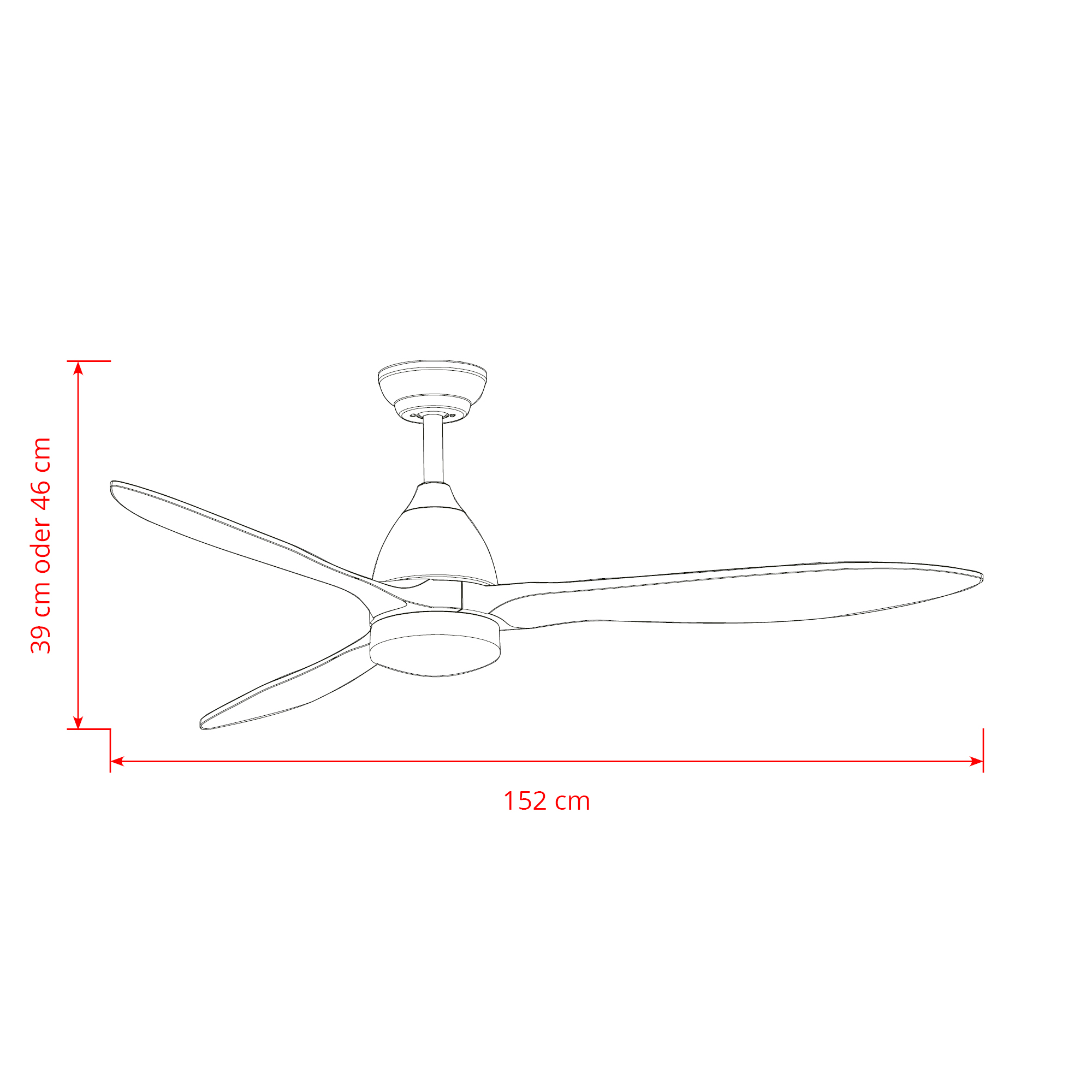 Deckenventilator mit Beleuchtung Modell Ventro
