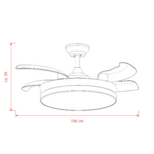 Deckenventilator mit Beleuchtung – schwarze Basis, modernes Design & LED-Licht – Bild 48