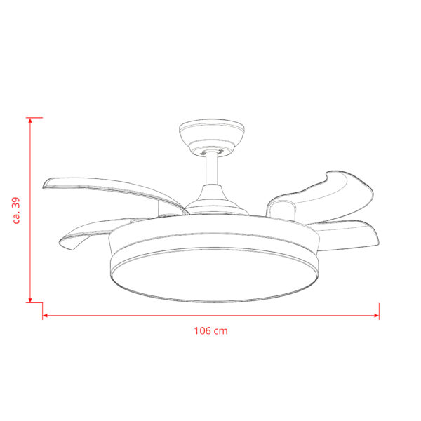 Deckenventilator mit Beleuchtung – schwarze Basis, modernes Design & LED-Licht