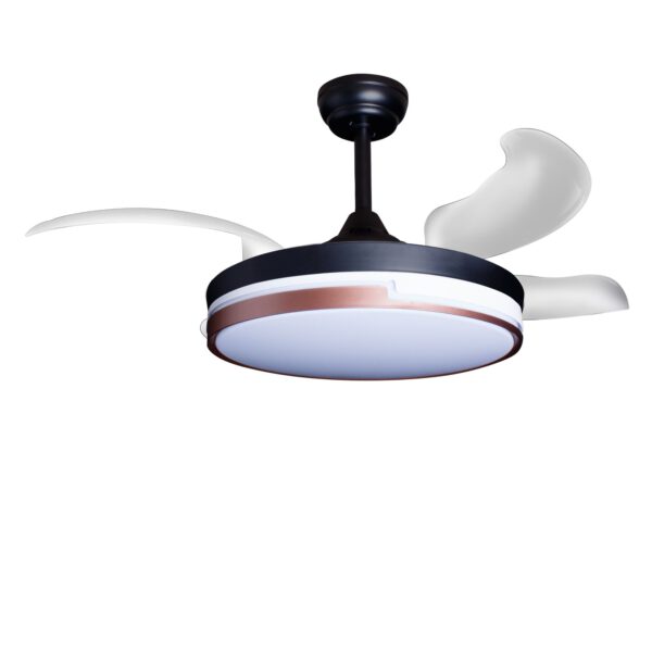 Deckenventilator mit Beleuchtung – schwarze Basis, modernes Design & LED-Licht