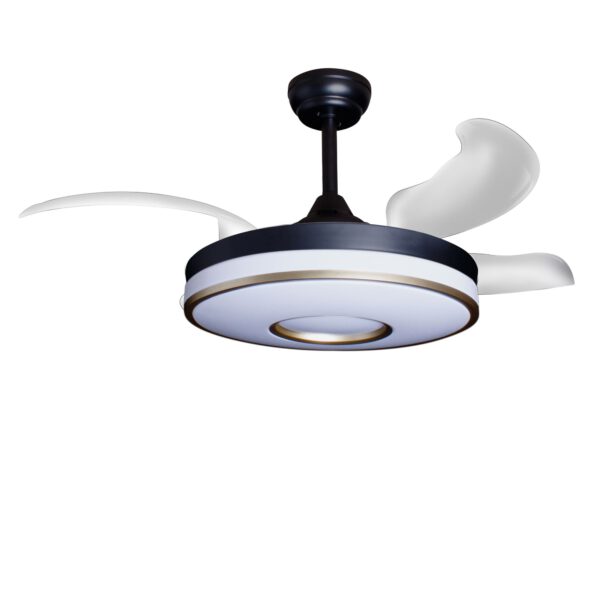 Deckenventilator mit Beleuchtung – schwarze Basis, modernes Design & LED-Licht