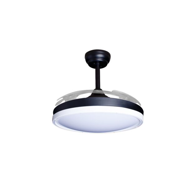 Deckenventilator mit Beleuchtung – schwarze Basis, modernes Design & LED-Licht