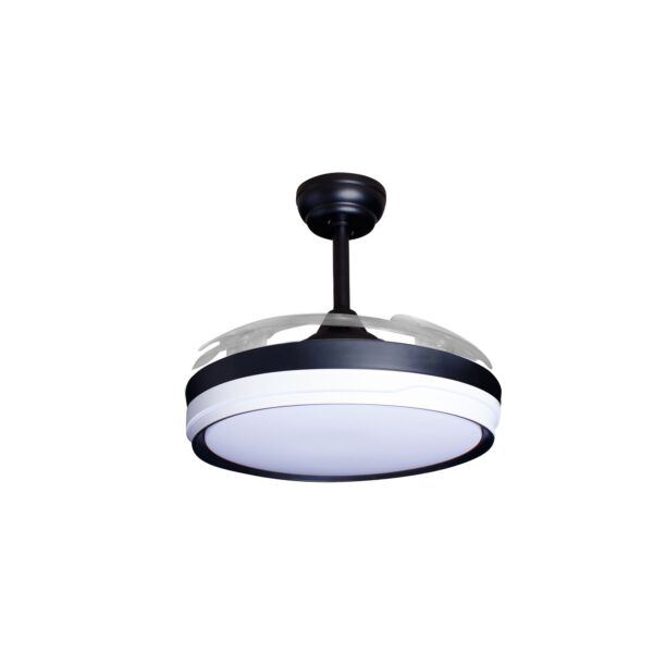Deckenventilator mit Beleuchtung – schwarze Basis, modernes Design & LED-Licht
