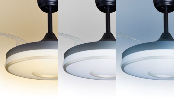 Deckenventilator mit Beleuchtung – schwarze Basis, modernes Design & LED-Licht