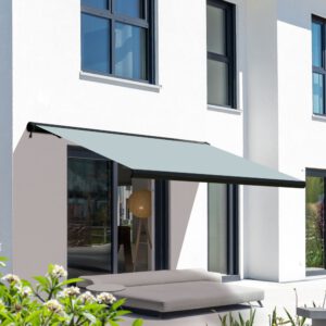 Markise elektrische Premium Kassettenmarkise Gelenkarm Vollkassettenmarkise anthrazit Kassette (Ähnlich RAL 7016)