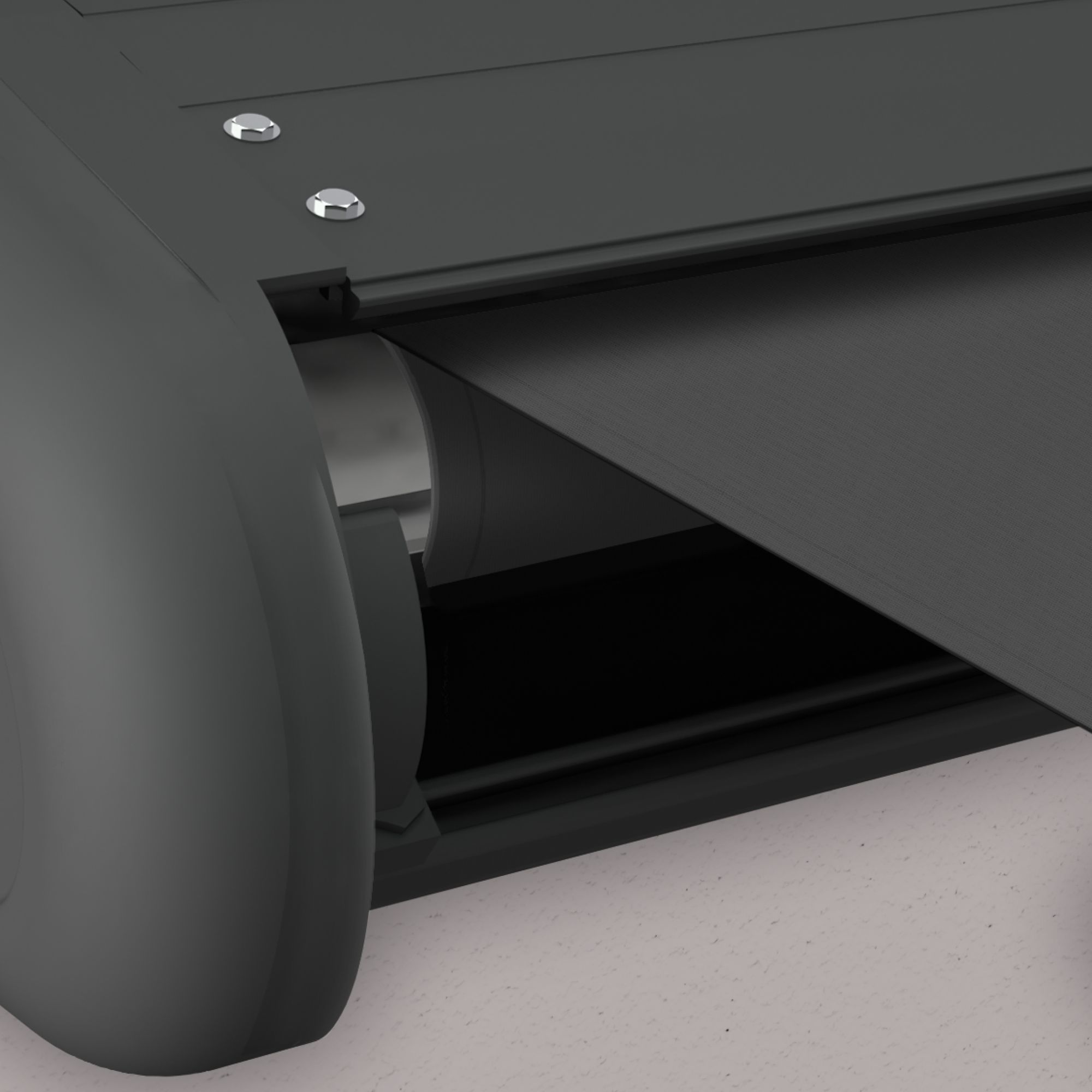 Markise elektrische Premium Kassettenmarkise Gelenkarm Vollkassettenmarkise basaltgraue Kassette (Ähnlich RAL 7012)