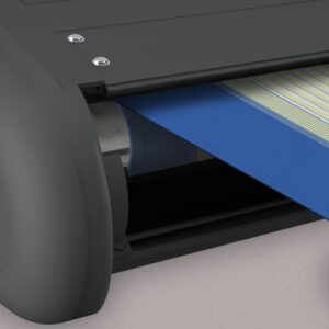 Markise elektrische Premium Kassettenmarkise Gelenkarm Vollkassettenmarkise basaltgraue Kassette (Ähnlich RAL 7012)