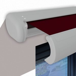 Markise elektrische Premium Kassettenmarkise Gelenkarm Vollkassettenmarkise weiße Kassette (entspricht RAL 9010)