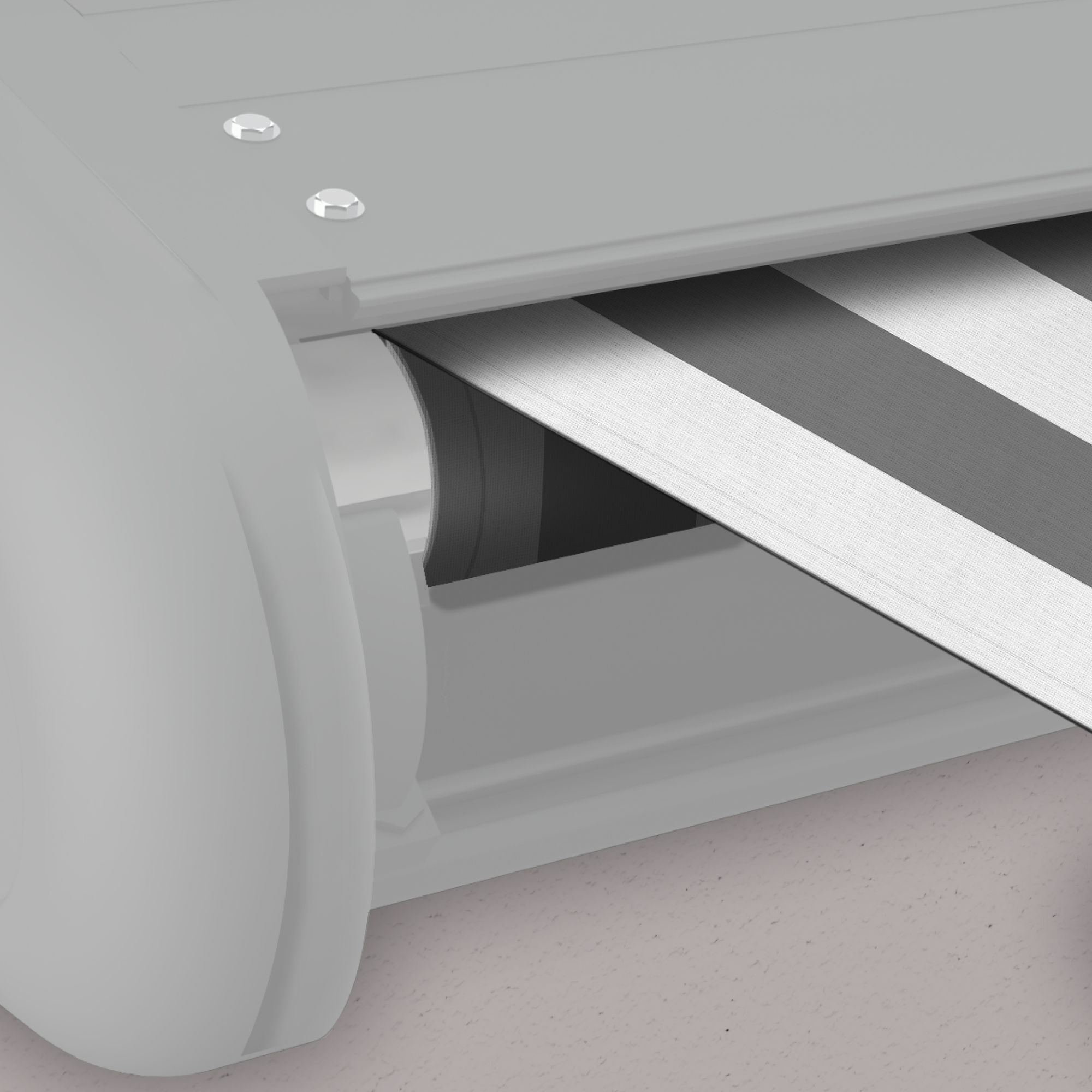 Markise elektrische Premium Kassettenmarkise Gelenkarm Vollkassettenmarkise weiße Kassette (entspricht RAL 9010)