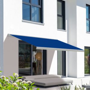 Markise elektrische Premium Kassettenmarkise Gelenkarm Vollkassettenmarkise weiße Kassette (entspricht RAL 9010)