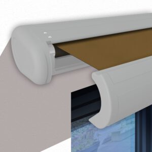 Markise elektrische Premium Kassettenmarkise Gelenkarm Vollkassettenmarkise weiße Kassette (entspricht RAL 9010)