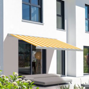 Markise elektrische Premium Kassettenmarkise Gelenkarm Vollkassettenmarkise weiße Kassette (entspricht RAL 9010)