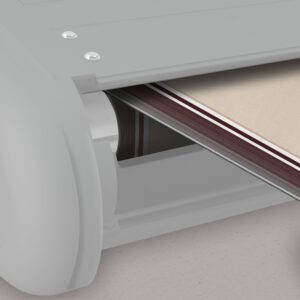 Markise elektrische Premium Kassettenmarkise Gelenkarm Vollkassettenmarkise weiße Kassette (entspricht RAL 9010)