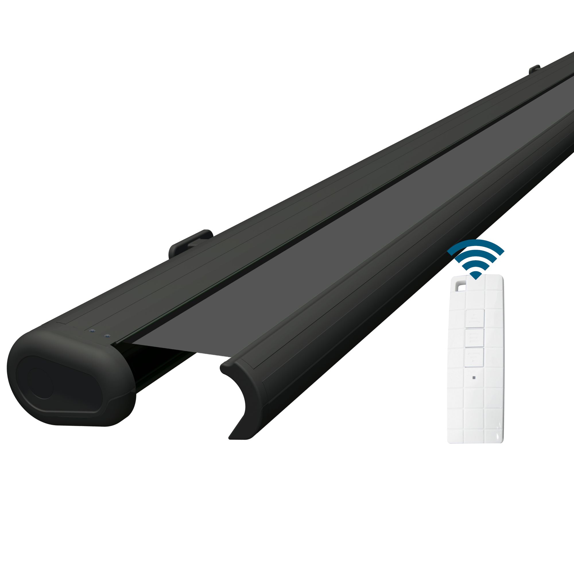 Markise elektrische Premium Kassettenmarkise Gelenkarm Vollkassettenmarkise anthrazit Kassette (Ähnlich RAL 7016)