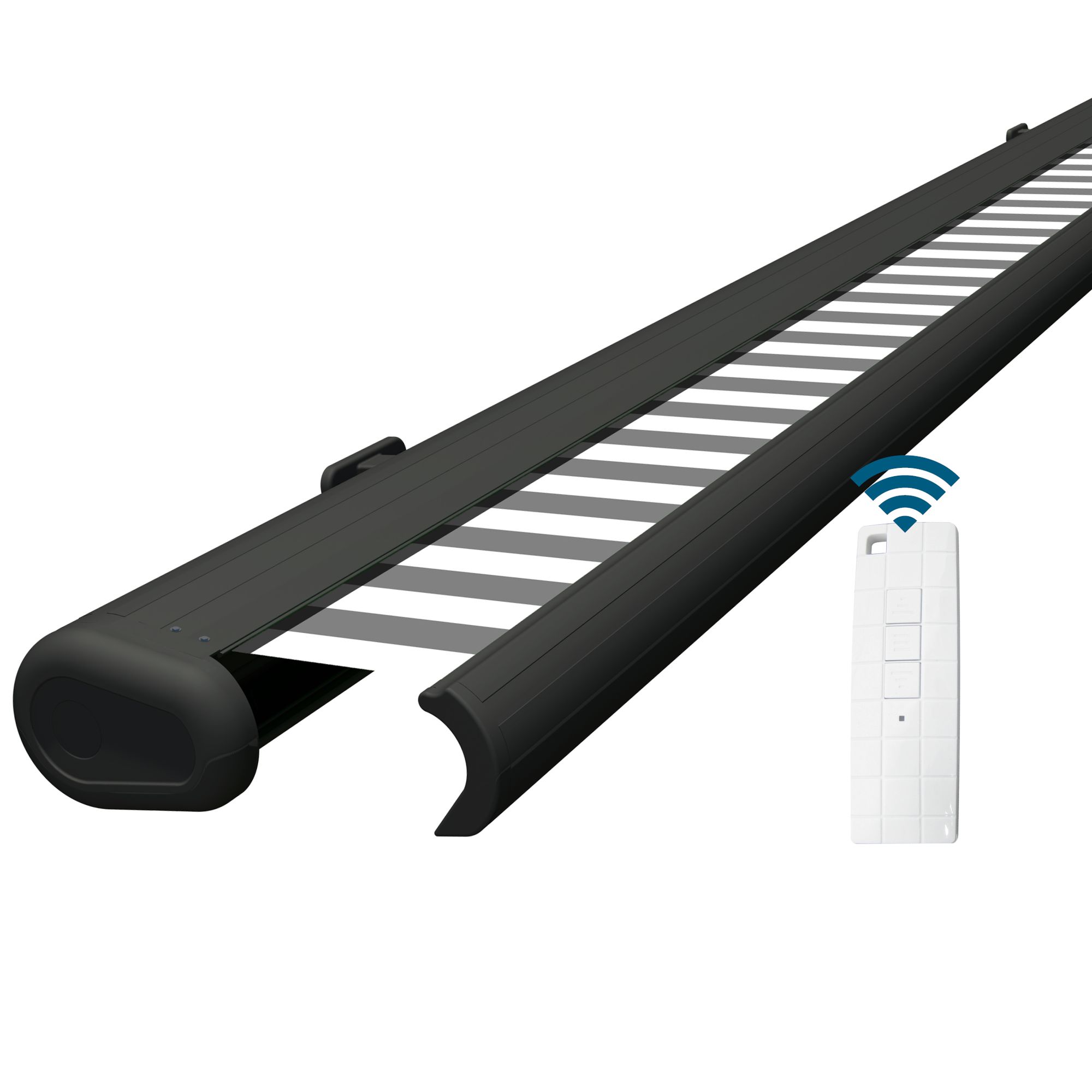 Markise elektrische Premium Kassettenmarkise Gelenkarm Vollkassettenmarkise anthrazit Kassette (Ähnlich RAL 7016)