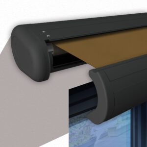 Markise elektrische Premium Kassettenmarkise Gelenkarm Vollkassettenmarkise anthrazit Kassette (Ähnlich RAL 7016)