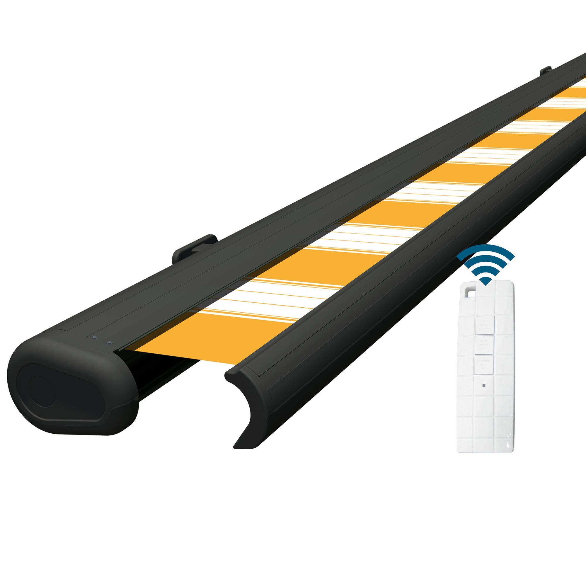 Markise elektrische Premium Kassettenmarkise Gelenkarm Vollkassettenmarkise anthrazit Kassette (Ähnlich RAL 7016)