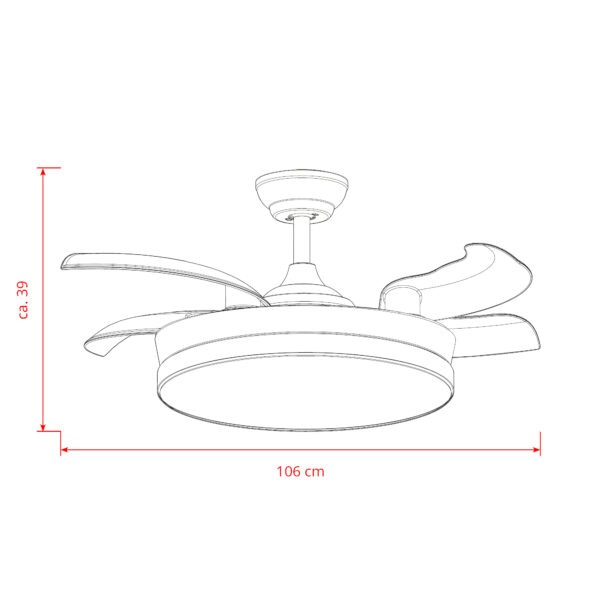 Deckenventilator mit Beleuchtung – goldfarbene Basis, modernes Design & LED-Licht