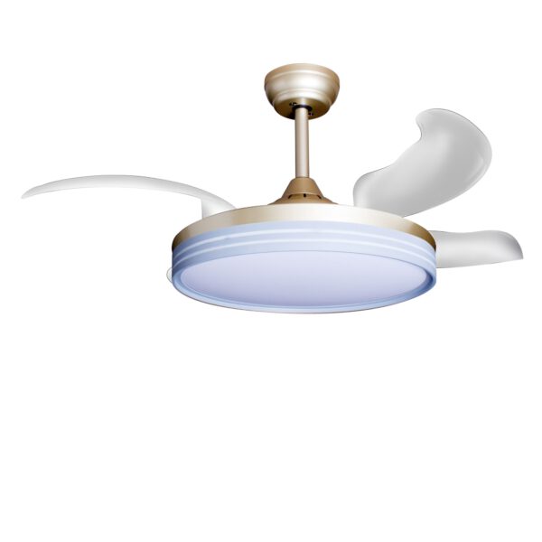 Deckenventilator mit Beleuchtung – goldfarbene Basis, modernes Design & LED-Licht