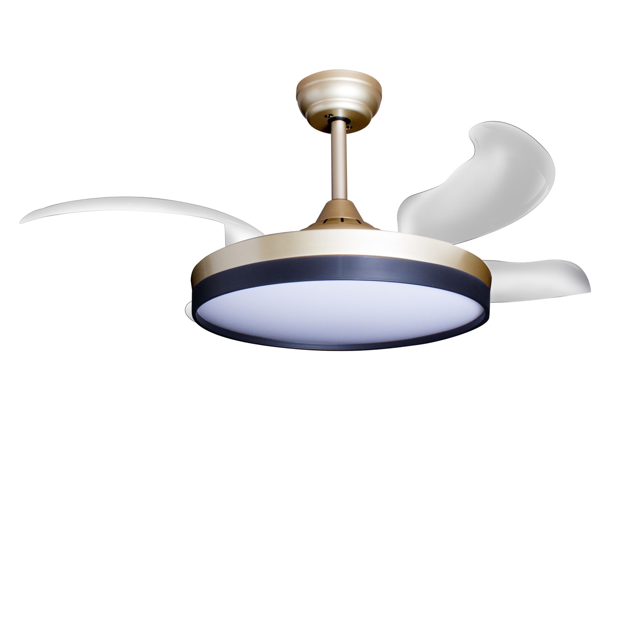 Deckenventilator mit Beleuchtung – goldfarbene Basis, modernes Design & LED-Licht – Bild 10