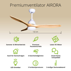 Deckenventilator mit Beleuchtung Modell Airora