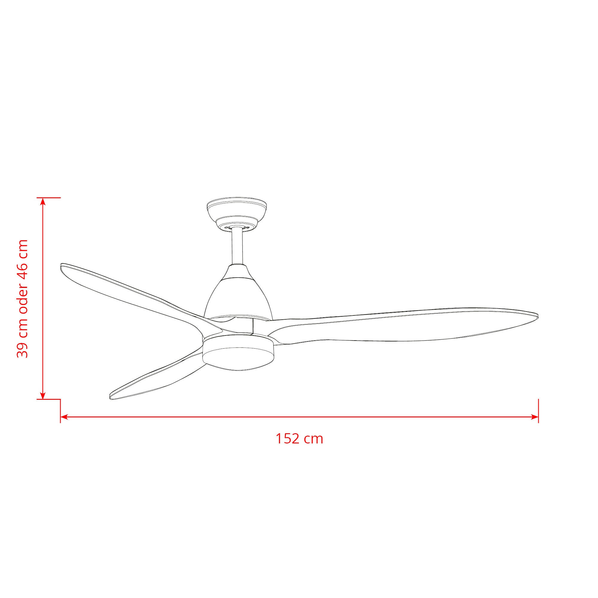Deckenventilator mit Beleuchtung Modell Airora XL