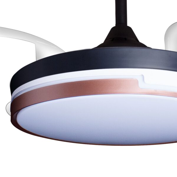 Deckenventilator mit Beleuchtung – schwarze Basis, modernes Design & LED-Licht