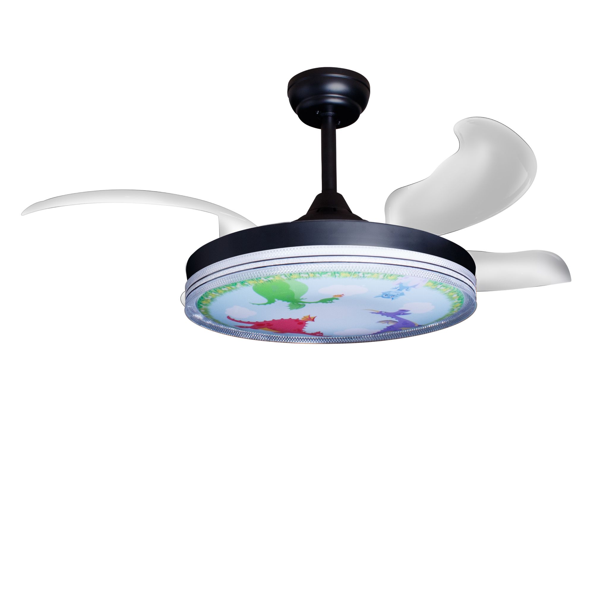 Deckenventilator mit Beleuchtung – schwarze Basis, modernes Design & LED-Licht – Bild 3