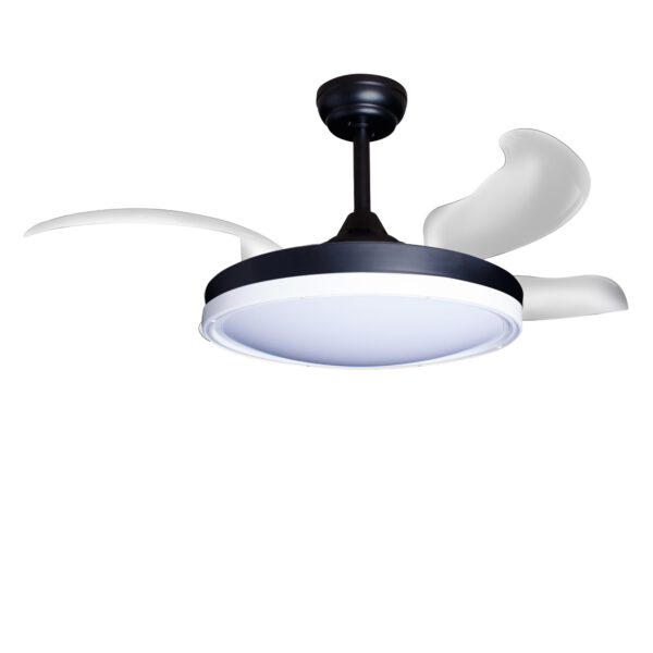 Deckenventilator mit Beleuchtung – schwarze Basis, modernes Design & LED-Licht