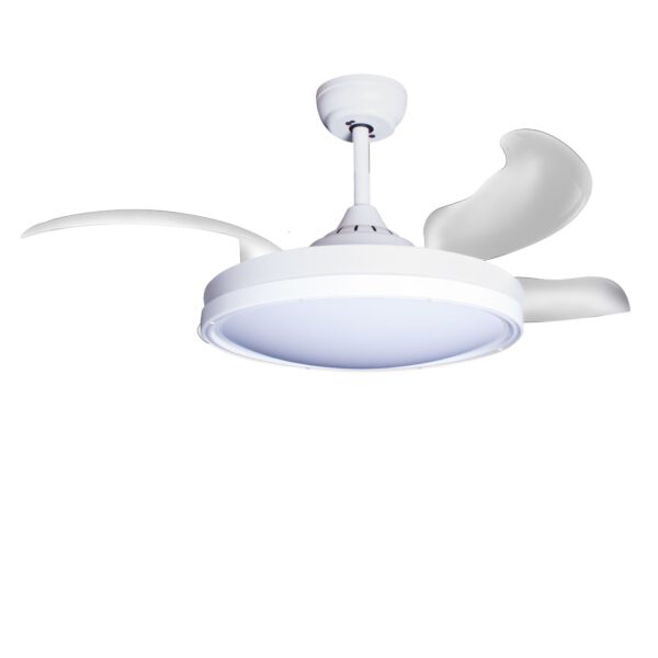 Deckenventilator mit Beleuchtung – weiße Basis, modernes Design & LED-Licht