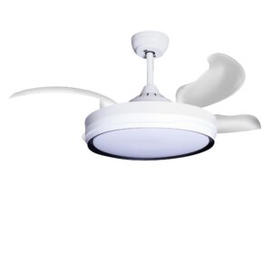 Deckenventilator mit Beleuchtung – weiße Basis, modernes Design & LED-Licht – Bild 5