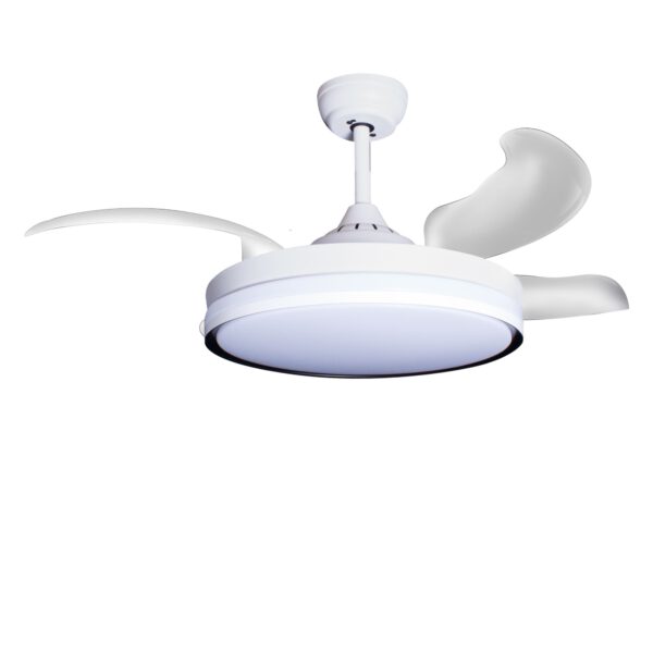 Deckenventilator mit Beleuchtung – weiße Basis, modernes Design & LED-Licht